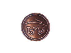 Aufkleber Tomos logo rund 50mm RealMetal® Bronze 